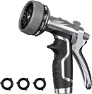 Garden Hose Nozzle, Heavy Duty Metal Water Hose Nozzle with 8 Adjustable Spray Patterns, High Pressure Hand Sprayer with Flow Control for for Garden Watering, Car & Pet Washing by GreenHaven Gardens