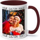 Ship Next Day Custom Mug Design Your Own Photo Text Personalized Picture Gifts for Women Men Customized Gifts Idea Personalized Coffee Mugs 11oz Dark Red Handle by TinyTreasures Baby Boutique
