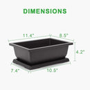 GROWNEER Bonsai Pots 3 Packs 11 Inch Bonsai Training Pot with Humidity Trays and Repotting Mat Tree Starter Kit Growing Planter for Garden Yard Office Indoor Outdoor by GreenHaven Gardens