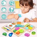 Toddler Puzzles, Wooden Jigsaw Animals Puzzles for 1 2 3 Year Old Girls Boys Toddlers, Educational Preschool Toys Gifts for Colors & Shapes Cognition Skill Learning by TinyTreasures Baby Boutique