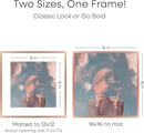 Homeforia 16x16 Picture Frame Rose Gold, High End Metal 16 x 16 Square Poster Frame with Mat 12 x 12 Photo, 16x16 Frame Matted to 12x12 Print, 16by16 Hanging Frames, Tempered Glass, Wall Kit, Set of 1 by CozyNest Decor