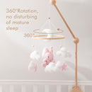 EERKEOD Baby Crib Mobile Bunny Nursery Mobile for Boys Girls Teddy Velvet Mobile Nursery Decor for Infant Bedroom Hanging Baby Mobile for Bassinet Newborn Baby Gift（Pink Bunny） by TinyTreasures Baby Boutique