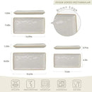 famiware Serving Platter, Rectangular 15.67/14.1/12.6 inch Serving Dishes for Entertaining, Microwave Dishwasher Safe, Stonware Serving Trays for Party, Turkey, Cheese, Ocean Series, Cappuccino White by CozyNest Decor