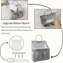 2pcs Small Wall Hanging Organizer Bag, Linen Fabric Door Hanging Storage Basket with Pockets, Waterproof Bin for Kitchen, Bedroom, Office, RV Camper (White) by CozyNest Decor