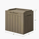JUMMICO 31 Gallon Resin Deck Box Waterproof Indoor Outdoor Storage Boxes for Patio Furniture Cushions and Garden Tools (Light Brown) by CozyNest Decor