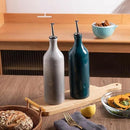 Sweejar Large Ceramic Olive Oil Dispenser Bottle, Opaque Oil Cruet Protects Oil to Reduce Oxidation, Suitable for Storage Oil, Vinegar, Soy Sauce & Other Liquids, Pack of 1, 24 Fl Oz (Teal Green) by CozyNest Decor