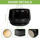 G EPGardening 6 Inch Planter - Ceramic Pot for Plants, Ceramic Planter with Drainage and Saucer, Round Flower Pot Indoor Outdoor, Modern Room Decor, Home Gifts, Black by GreenHaven Gardens
