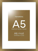 Homeforia A5 Picture Frame Bronze, High End Metal 5.8 x 8.3 Frame Matted to 4.1 x 5.8 Photo, A5 Frame with Mat A6 Art, 5.8x8.3 Poster Frames, 8.3x5.8 Display Frames, Tempered Glass, Wall Kit, Set of 1 by CozyNest Decor