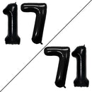 GOER Number 17 Balloons for 17th Birthday Sweet 17 Party Decorations,42 Inch Jumbo Foil Helium 71 Balloons for 71st Birthday Party Decoration (Black) by TinyTreasures Baby Boutique