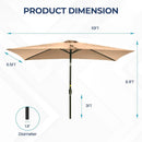 SUNVIVI OUTDOOR Patio Umbrella, 6.5' x 10' Rectangular Patio Umbrella, Metal Pole Square Outdoor Umbrella with Crank and Push Button Tilt, 6 Steel Ribs, Polyester Canopy by GreenHaven Gardens