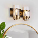 Bathroom Vanity Light Fixtures, Black Gold Vanity Lights for Bathroom 2 Lights,Gold Brushed Wall Sconce(Bulbs not Included) by CozyNest Decor