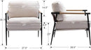 Mid-Century Accent Chair, Soft Armchair Chenille Fabric Lounge Chair with Black Metal Legs, Upholstered Leisure Chair for Living Room Bedroom Reception Room, 1PC, Beige by CozyNest Decor