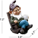 OwMell Drinking Coffee Garden Gnome Statue Decoration 7.3" Figurine Ornament for Indoor Outdoor Home Patio Yard Lawn - Coffee by CozyNest Decor