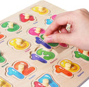 GRINNNIE Wooden Peg Puzzle for Toddlers, 6 Pack Toddler Puzzles Set for 3 4 5 Years Old (Alphabet Number Shape Animal Dinosaur Vehicle), Preschool Education Learning Puzzle Toys for Girls and Boys by TinyTreasures Baby Boutique
