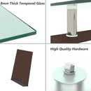 Glass Coffee Table for Living Room, Mordern Sofa Center Tables with Storage, Brown Metal Leg, Rectangle Tempered Glass Center Table Home Furniture by CozyNest Decor