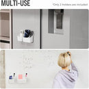 loukin Magnetic & Adhesive Dry Erase Marker Holder with Diver, 1 Small + 1 Mini, Magnetic Storage Organizer for Whiteboard or Refrigerators (White) by CozyNest Decor