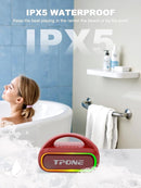 TPone Portable Bluetooth Speaker, 30W (Peak) Wireless Speaker for Outdoor, Up to 12H Playtime, IPX5 Waterproof with Light, TWS Pairing, for Home/Party/Outdoor/Beach, Birthday Gift (Red) by TinyTreasures Baby Boutique