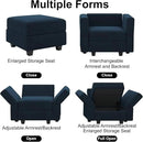 Belffin Modular Sectional Arm Accent Chair with Storage Seat Velvet Armchair Single Sofa Club Chair Blue by CozyNest Decor