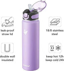 Enerbone 32 oz Insulated Water Bottle, Stainless Steel Bottle with Carrying Strap, Double-Wall Vacuum Insulation Design, Leakproof Sports Bottle with Straw, Keep Drinks Cold or Hot for Hours by CozyNest Decor
