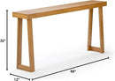 Plank+Beam Solid Wood Console Table, 66 Inch, Sofa Table, Narrow Entryway Table for Hallway, Behind The Couch, Living Room, Foyer, Easy Assembly, Pecan by CozyNest Decor