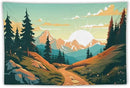 HZOHNAGO Mountain Tapestry Forest Mountain Sunrise Road Pattern Printed Wall Tapestry Wall Hanging for Bedroom Living Room Dorm 90" W x 60" H by CozyNest Decor