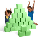 Foam Pit Cubes, 24 PCS 5 Inches Gymnastics Foam Blocks Trampoline Blocks, Multi-Sport Protective Padding for Freerunning, Trampoline, Parkour, Skate Parks & BMX - Green by TinyTreasures Baby Boutique