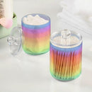 Rainbow Pastel 2PC Airtight Transparent Plastic Storage Jar Food Storage Container Plastic for Food Herbs Tea etc with Storage Lid easy to use and clean With lid Easy To Use by CozyNest Decor