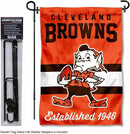 WinCraft Cleveland Browns Throwback Retro Vintage Garden Flag and Flagpole Mount by GreenHaven Gardens