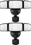 UME 2 Pack 5500LM LED Security Lights Motion Sensor Light Outdoor, 49W, 5000K Daylight, IP65 Waterproof, Dusk to Dawn, 3 Head Motion Detected Flood Light for Garage, Yard, Porch (Black) by GreenHaven Gardens