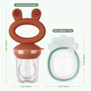 Haakaa Baby Fruit Food Feeder & Mini Freezer Nibble Tray Combo, Breastmilk Popsicle Molds for Baby Cooling Relief, BPA Free Silicone Feeder for Safe Infant Self Feeding, 4 Month+ (Copper) by TinyTreasures Baby Boutique