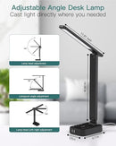 Addtam LED Desk Lamp, Power Strip with 3 Outlets 4 USB Charging Ports(2 USBC), 4 Modes 5 Level Brightness Touch Lamp, Small Desk Lamp for Home Office College Dorm Room Essentials by CozyNest Decor