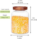 Glass Storage Jars with Airtight Lids, Set of 2 42 FL OZ (1250ml) coffee container with Wooden Lid, Glass Pantry Canister for Beans, Rice, Sugar and etc (6.3 inch high) by CozyNest Decor