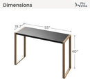 PHI VILLA Outdoor Bar Table for 2-4 Person - 55" W x 40" H Bar Height Patio Bistro Table with Stone Texture Top & Adjustable Non-Scratch Feet for Garden, Backyard, Poolside, Balcony, Patio Dining by CozyNest Decor