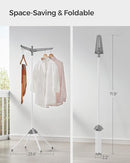 SONGMICS Clothes Drying Rack, 59-Inch Folding Laundry Drying Rack with 3 Rotatable Arms for Hangers, 4 Legs, Stainless Steel, for 27 Pieces of Clothes, Gray and White ULLR510G01 by TinyTreasures Baby Boutique