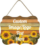 Personalized Wooden Welcome Sign Hanging Door Sign Farmhouse Decor for Home Office 11.2 * 8 Inch by CozyNest Decor