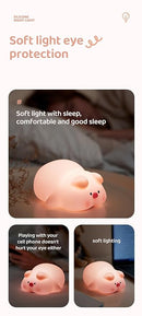 ATSUI Pig Night Light for Kids, Food Grade Silicone, Rechargeable, Tap Fun Kawaii Lamp for Kids Room, Adjustable Brightness, Cute Stuff for Boys Girls, Cute Gifts for Baby Children by TinyTreasures Baby Boutique