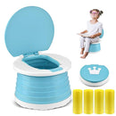 Portable Potty for Toddler Travel Foldable Potty Seat for Toddler Training Toilet for Kids Boys Girls Car On The Go Potty Travel Toilet Chair for Camping Park Indoor/Outdoor (Blue) by TinyTreasures Baby Boutique
