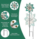 VEWOGARDEN Garden Decor Wind Spinners, Small Waterproof Metal Pinwheels Wind Spinner for Yard and Garden 37 * 10inches (Single Blade) by GreenHaven Gardens
