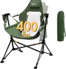Portal Hammock Camping Chair, Portable Outdoor Swinging Chairs, Rocking Chair for Adults with Adjustable Back and Height for Lawn, Backyard, Patio, Supports 400 lbs, Breathable Mesh High Back, Green by GreenHaven Gardens