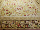 9' X 11' Handmade Chinese Needlepoint Wool Floral Rug Carpet Rose Garden Chic