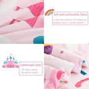PERFEMET 4 Pcs Twin Bedding Set for Girls Pink Castle Kids Bed in A Bag Comforter Set Ultra Soft Reversible Fairy Tales Themed Bedding Comforter with Sheet Set for All Seasons(Pink, Castle) by TinyTreasures Baby Boutique