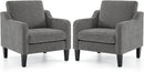 VINGLI Accent Chairs Set of 2 for Living Room, Light Grey Mid Century Modern Chair Soft Chenille Sofa Chair Upholstered Comfy Arm Chairs for Bedroom, Play Room, Apartment by CozyNest Decor