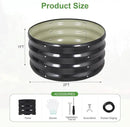 Galvanized Raised Garden Bed- 2Pcs 2x2x1FT Metal Planter Boxes Outdoor | Round Steel Raised Bed Kit & Fire Pit Ring for Gardening with Protective Tape, Gloves for Vegetables, Flower (Grey) by GreenHaven Gardens