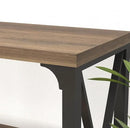 LVB Rustic Console Table, Wood Metal Entryway Table Behind Couch, Industrial Sofa Table with 3 Tier Storage Shelf, Modern Wooden Foyer Hallway Table for Entry Living Room Bedroom, Rustic Oak, 47 Inch by CozyNest Decor