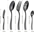 Silverware 45-Piece Black Hammered Flatware Set with Serving Utensils Stainless Steel Thick Handle Mirror Polished Cutlery Set for Wedding Hotel Restaurant, Service for 8 by CozyNest Decor