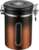 malmo Coffee Canister, Airtight Coffee Container with Date Tracker Lid, Stainless Steel Canister for Kitchen Food Storage (Black-Copper, 22oz) by CozyNest Decor
