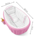 PandaEar Baby Inflatable Bathtub, Portable Travel Baby Infant Bath Tub Toddler Bathtub with Air Pump, Foldable Non-Slip Shower Basin Mini Air Swimming Pool for Newborn (Pink) by TinyTreasures Baby Boutique