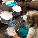 M SANMERSEN Kids Jazz Drum Set - 5 Drums with Stool - Rock Jazz Drum Kit - Musical Enlightenment Educational Toys Gift for Boys Girls by TinyTreasures Baby Boutique
