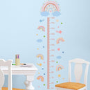 3D Cartoon Height Growth Chart for Kids - Removable DIY Pink Rainbow Wall Decal Peel and Stick Stars and White Clouds Wall Art Decor for Kids Nursery, Bedroom, Bathroom by TinyTreasures Baby Boutique