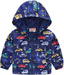 TUIJI Toddler Boys Girls Cartoon Print Zip Jacket Hooded Trench Lightweight Kids Coats Windbreaker Outdoor Cute Dust Coats by TinyTreasures Baby Boutique